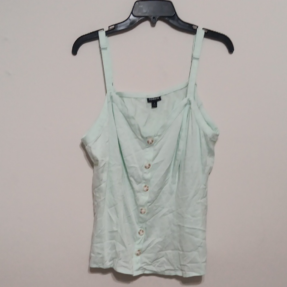Mint Green Button-Up Tank Top